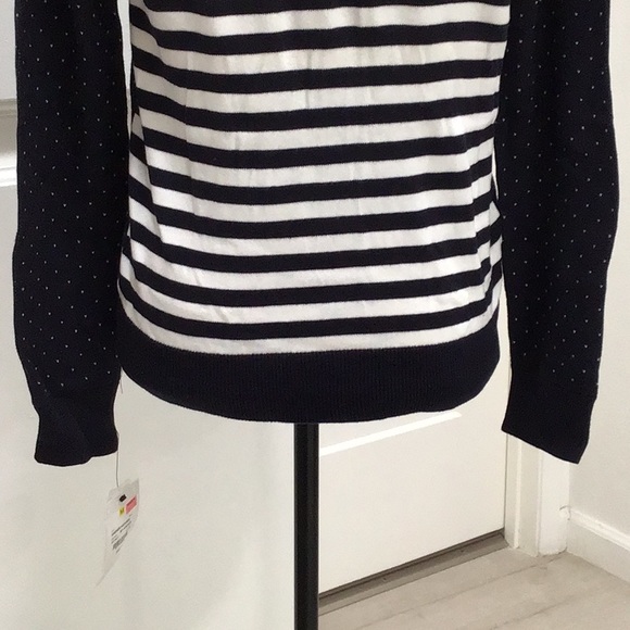 🆕 LIZ CLAIBORNE “Greener Pastures” Stripes & Dots Short Cardigan Button Down - Picture 10 of 12